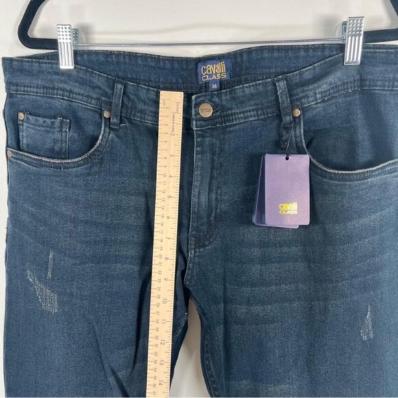 NWT CAVALLI CLASS SLIM STRAIGHT Distressed Jeans OXJ211 DS028 Size 36X30‎ - Picture 6 of 13